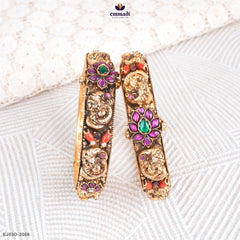 FILOMINA Exquisite Pink Kundan Nakshi Bangles
