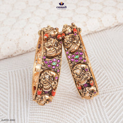 FOOLWATI Exquisite Multi-Colour Bangles Kundan Nakshi