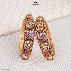 GAJANI Exquisite Pink Kundan Nakshi Bangles