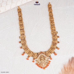 GANDHALI Long Necklace Green Nakshi Elegance