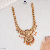 GANDHINI Exquisite Multi-Color Nakshi Long Necklace