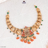 GARATI Enchanting Green Nakshi Necklace