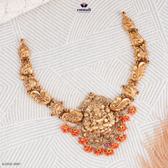 GATHIKA Exquisite Multi-Colored Nakshi Necklace