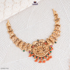 GAUREAH Exquisite Pink Nakshi Necklace