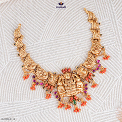 Gayathiry Elegant Pink Nakshi Necklace