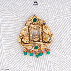 Gazala Exquisite Green Nakshi Pendant