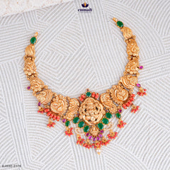 GIRISHA Exquisite Multi-Coloured Nakshi Necklace