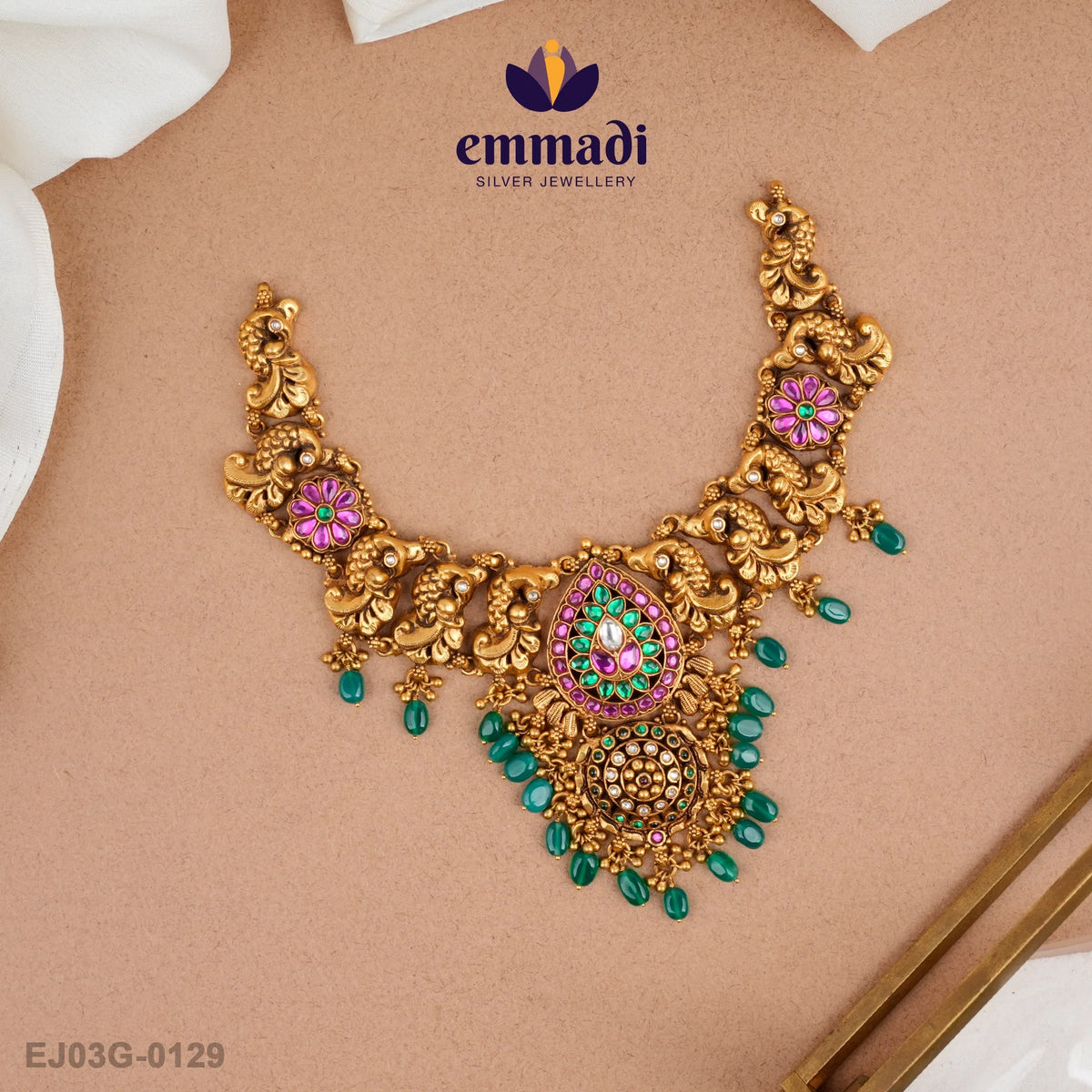 Nandaka Kundan Nakshi Multi Necklace