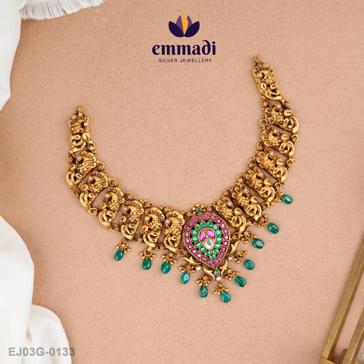 Nandana Kundan Nakshi Multi Necklace