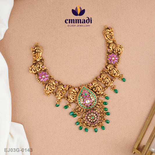 Nandisa Kundan Nakshi Multi Necklace