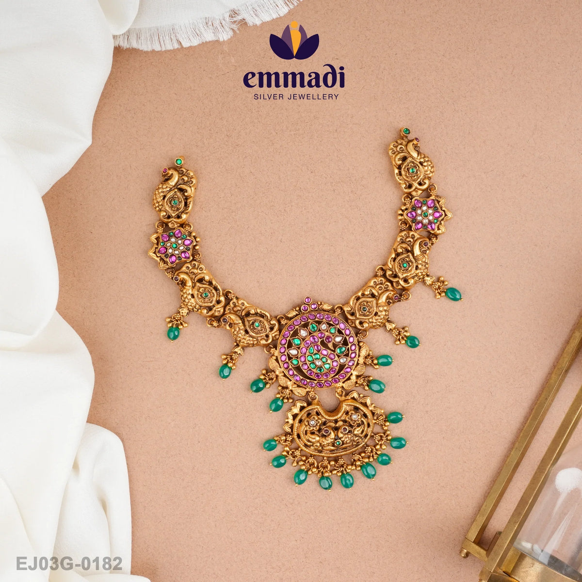 Nehitha Kundan Nakshi Multi Necklace