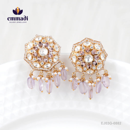Raveena Moissanite Blue Studs
