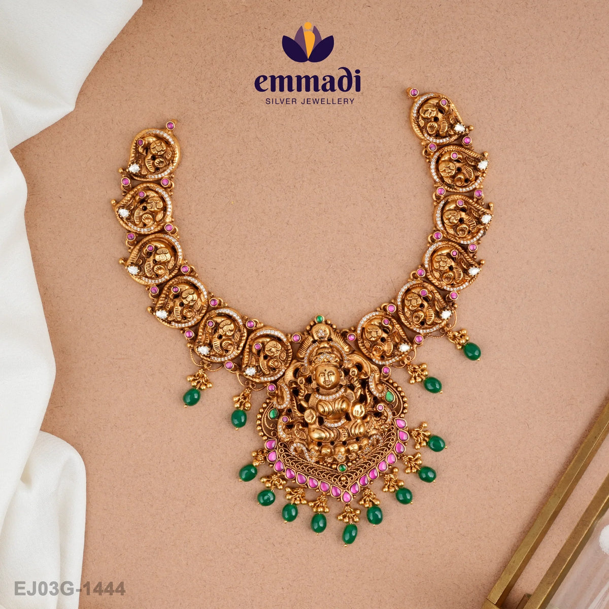 Sayama Kundan Nakshi Pink Necklace