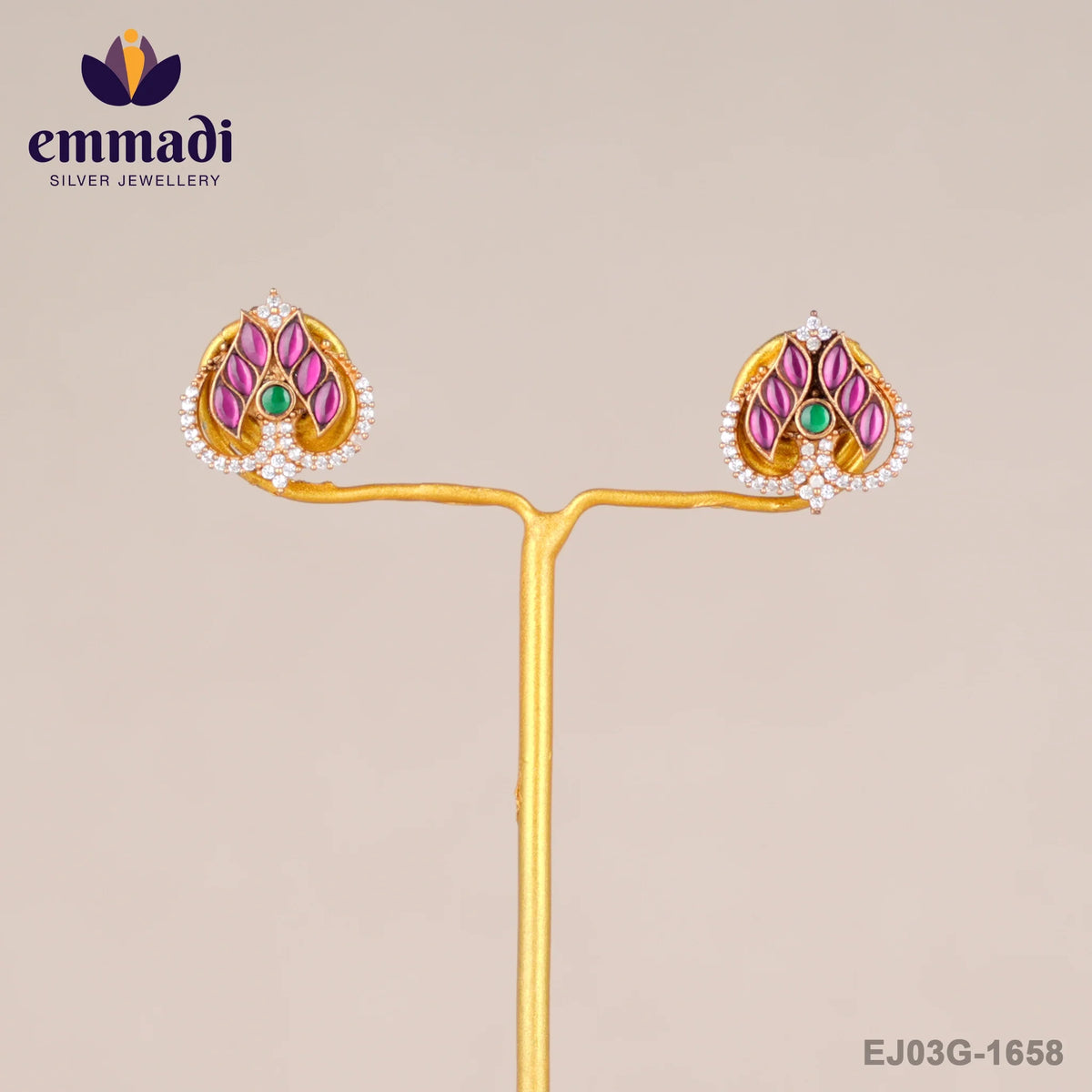 Shalika Kundan Pink Studs