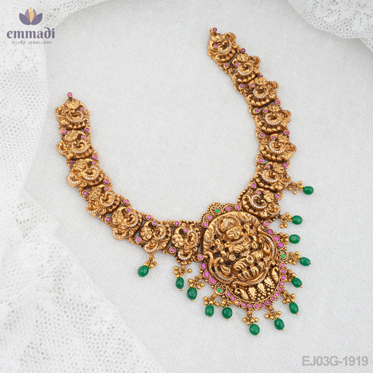 Dheeksh Elegant Nakshi Gold Necklace