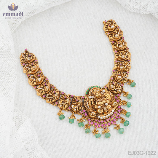 Dhivya Elegant Nakshi Gold Necklace