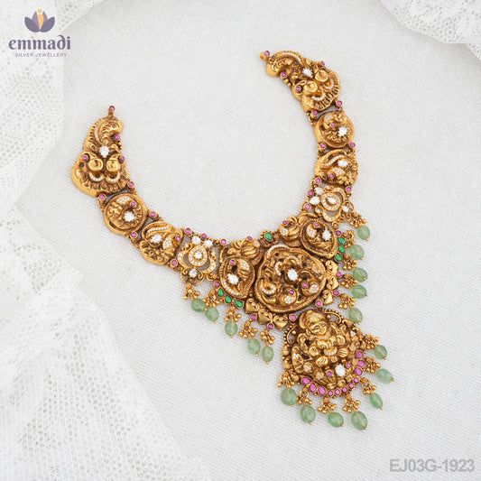 Divyank Elegant Nakshi Gold Necklace