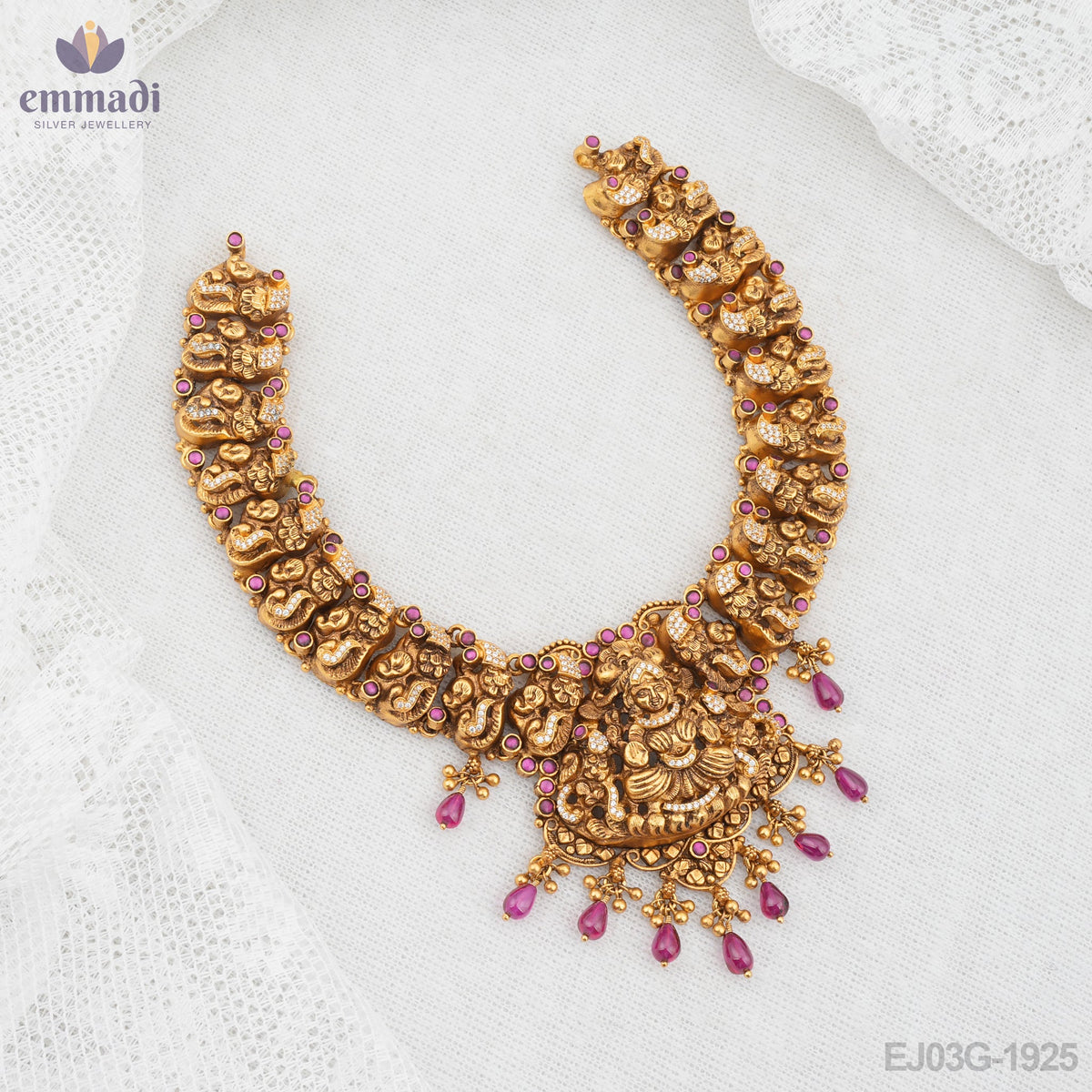 Eshwari Elegant Nakshi Gold Necklace