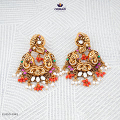 Amandeep Pagadam Silver Kundan Nakshi Necklace with Exquisite Multi-Color Hangings