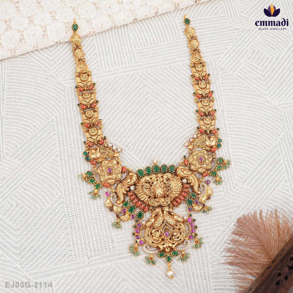 Aaysha Pagadam: Long Necklace Nakshi