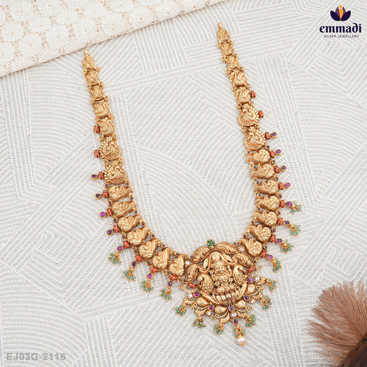 Aayana Aafrin Pagadam Long Necklace with Nakshi Hangings