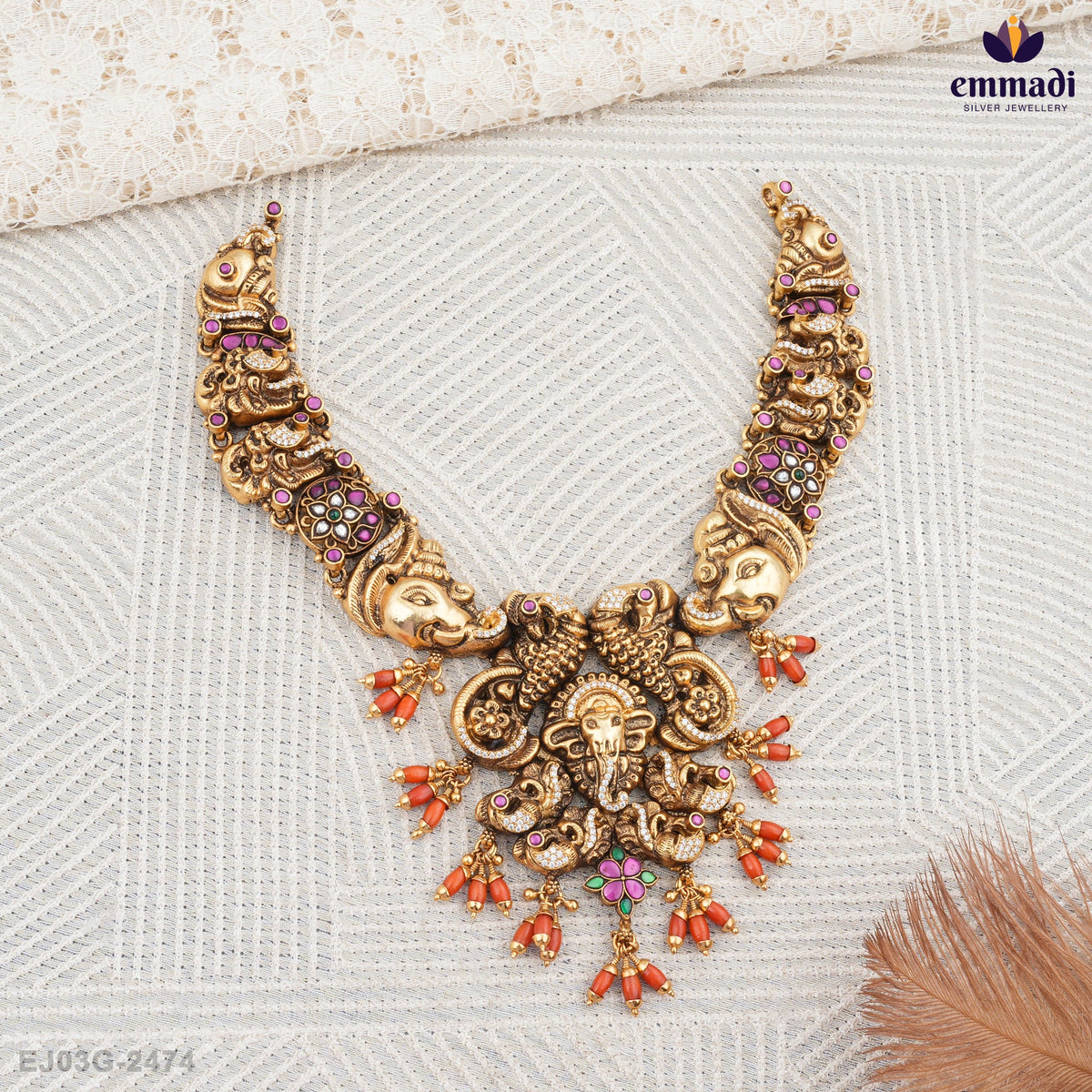 Khushbu Pagadam: Exquisite Multi-Coloured Kundan Necklace