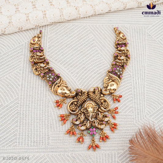 Khushbu Pagadam: Exquisite Multi-Coloured Kundan Necklace