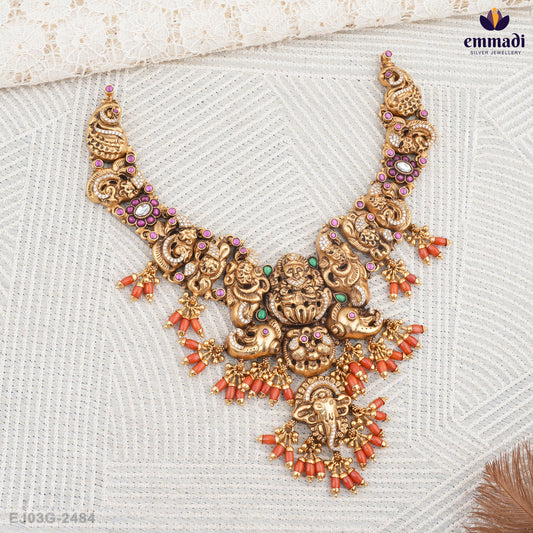 Leelawati Pagadam: Multi Kundan Nakshi Necklaces