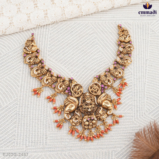 Mamta's Exquisite Nakshi Coral Necklaces