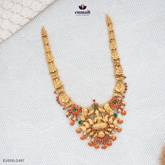 Minaksi Stunning Multi-Colored Nakshi Long Necklace