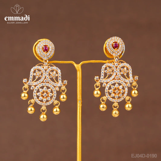 Rajeshwari Jewels: CZ Red Hangings