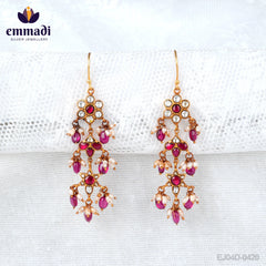 Arryana Emmadi Jewellers: HANGINGS KUNDAN RED