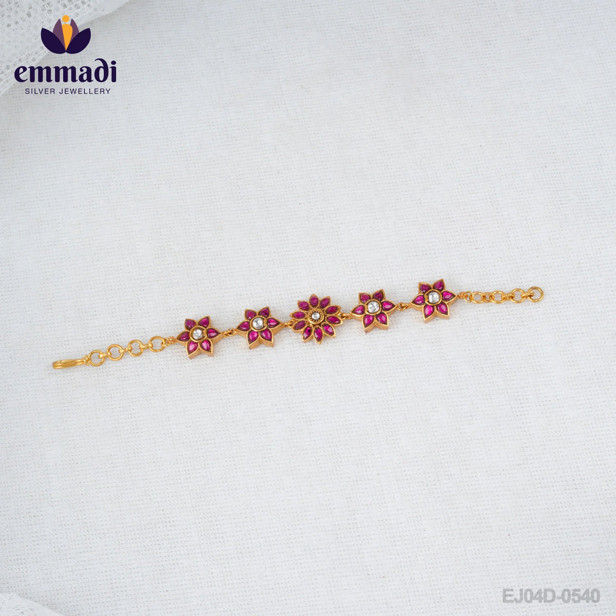 Kundan Jewels: Red Bracelet - Handcrafted Indian Jewelry with Pure Gold Plating