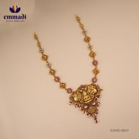 Baala 1. Aparajita Handcrafted: Long Necklace Kundan Nakshi