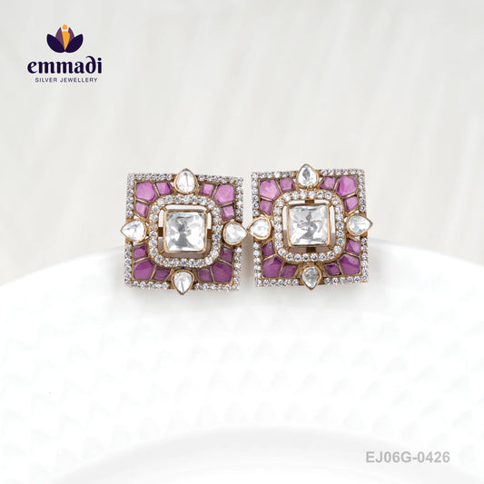 Tvarika Victorian Pink Studs