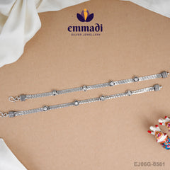 Yantraa Stone White Anklets