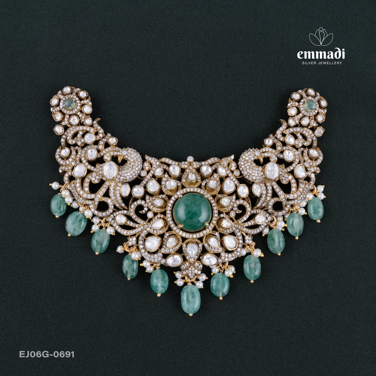 Aaradhya Victorian Green Pendant