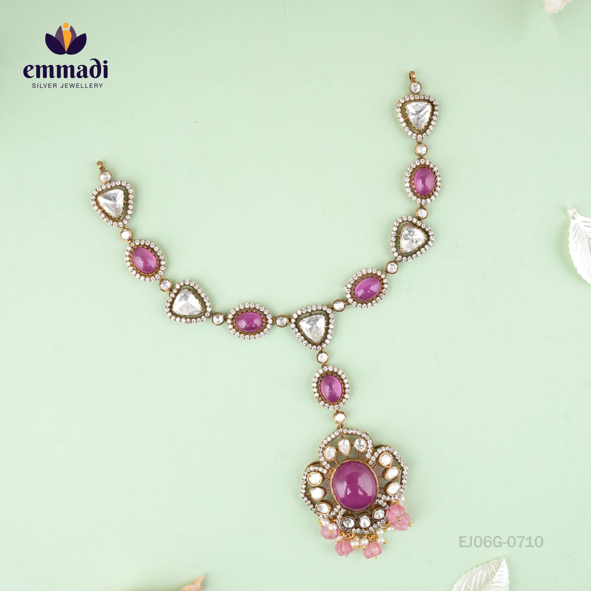 Abhirupa Victorian Pink Necklace