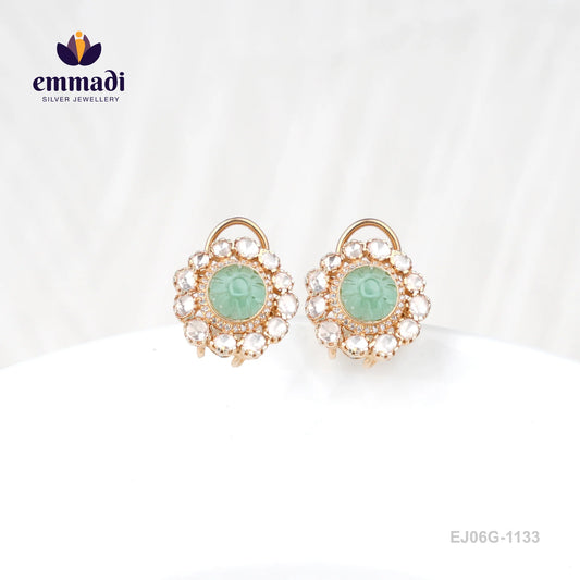 Dnyanada Moissanite Green Studs