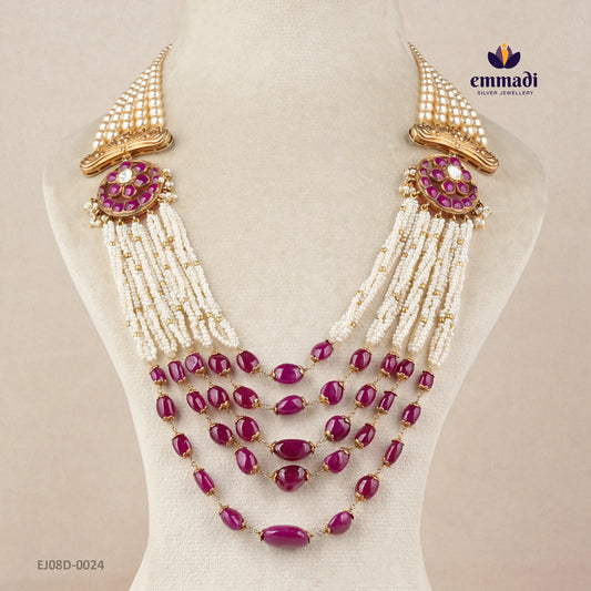 Karishma Moissanite Pink Long Necklace
