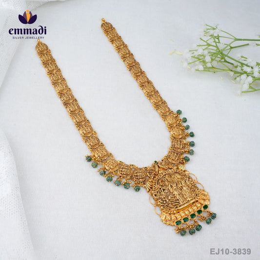 Kausalya Nakshi Green Long Necklace