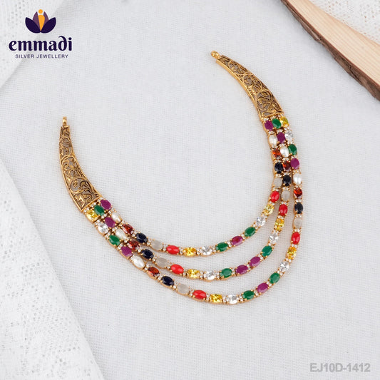 Shreya's CZ Navrathan Necklace - Exquisite Indian Jewellery