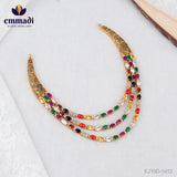 Shreya's CZ Navrathan Necklace - Exquisite Indian Jewellery