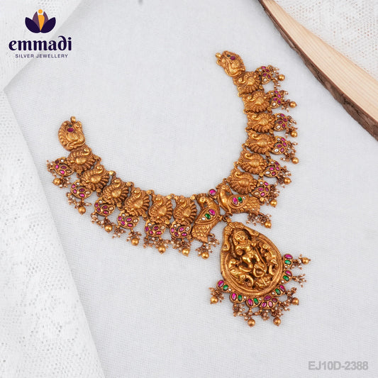 Nayana's Luxurious Kumkum Polish Multi Necklace - Handcrafted Indian Jewellery
