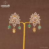 Shreya's CZ White Ear Tops - Handcrafted Indian Jewellery Collection