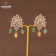 Shreya's CZ White Ear Tops - Handcrafted Indian Jewellery Collection