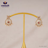 Chandni's CZ Pink Hangings: Exquisite Indian Jewellery Crafted with Pure Gold Plating and 92.5 Silver