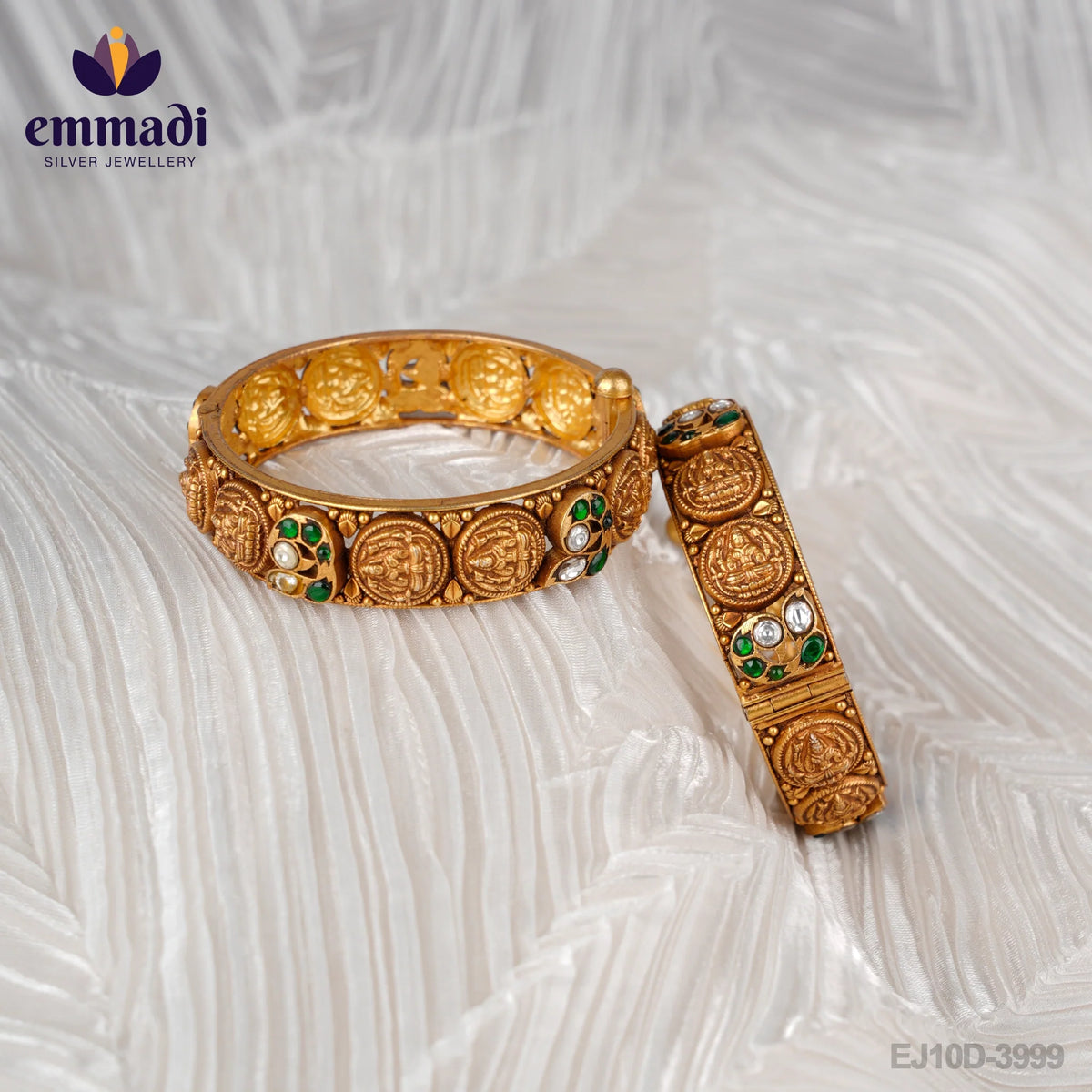 Sunita's Kundan Nakshi Green Bangles: Exquisite Indian Jewelry