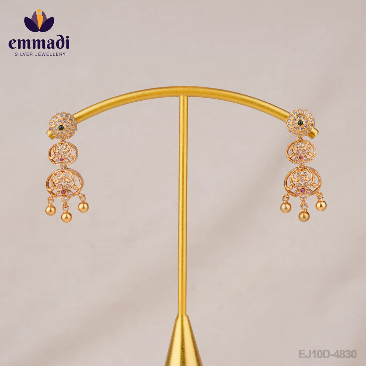 Sakshi Jewels: CZ Multi Hangings - Handcrafted with Pure Gold Plating