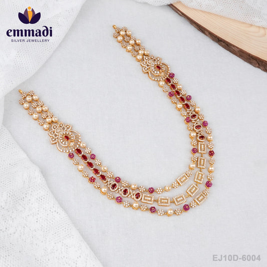 Ananya Jewels: CZ Red Long Necklace